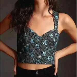 NWT- Anthropologie Sachin & Babi SNWT Jacquard Corset Tank Top Tapestry Crop
